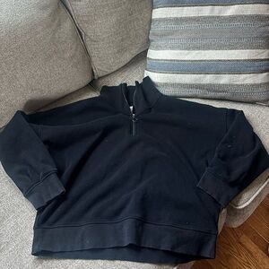 ATHLETA Cozy Karma 1/4 Zip Women's Size L Athletic Pullover Sweatshirt Black.